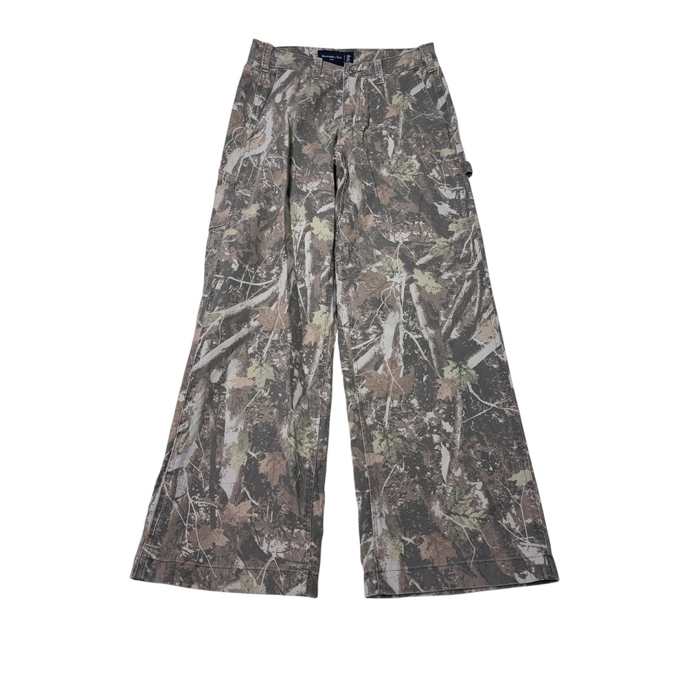 Abercrombie & Fitch Baggy Carpenter Pants 28x30 Real Tree Camo Wide Leg Utility